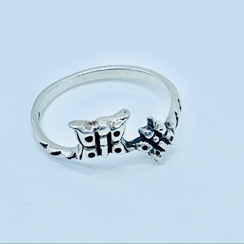 925 Sterling Silver Butterfly Ring SZ 6